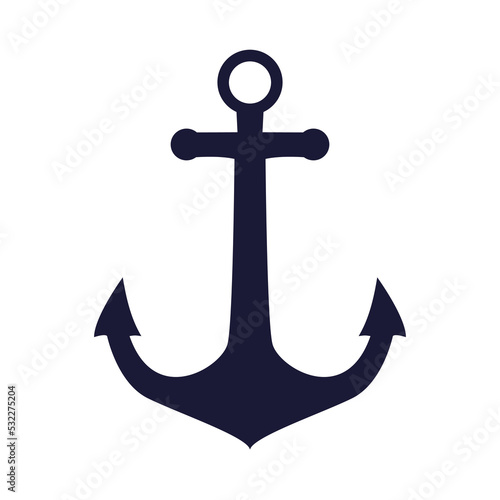 Blue  anchor icon isolated on white background.Vector illustration