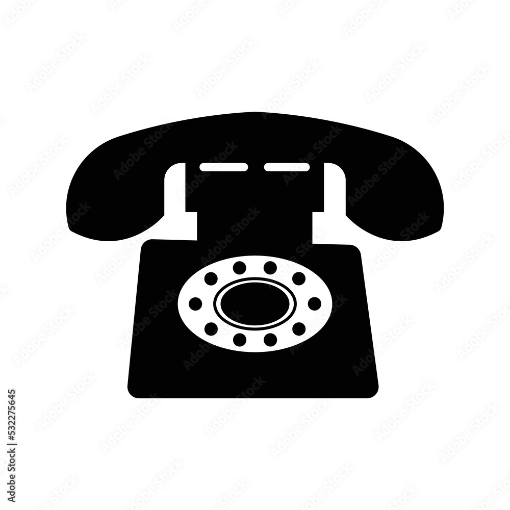 Office old dial telephone icon | Black Vector illustration | Office old dial telephone icon | Black Vector illustration |
