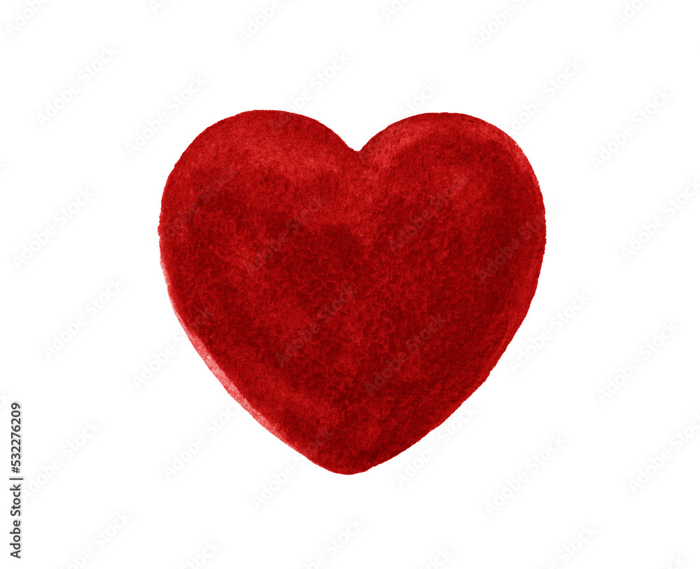 Style Red Heart Isolated on a White Background. Style Red Heart Isolated on a White Background.
