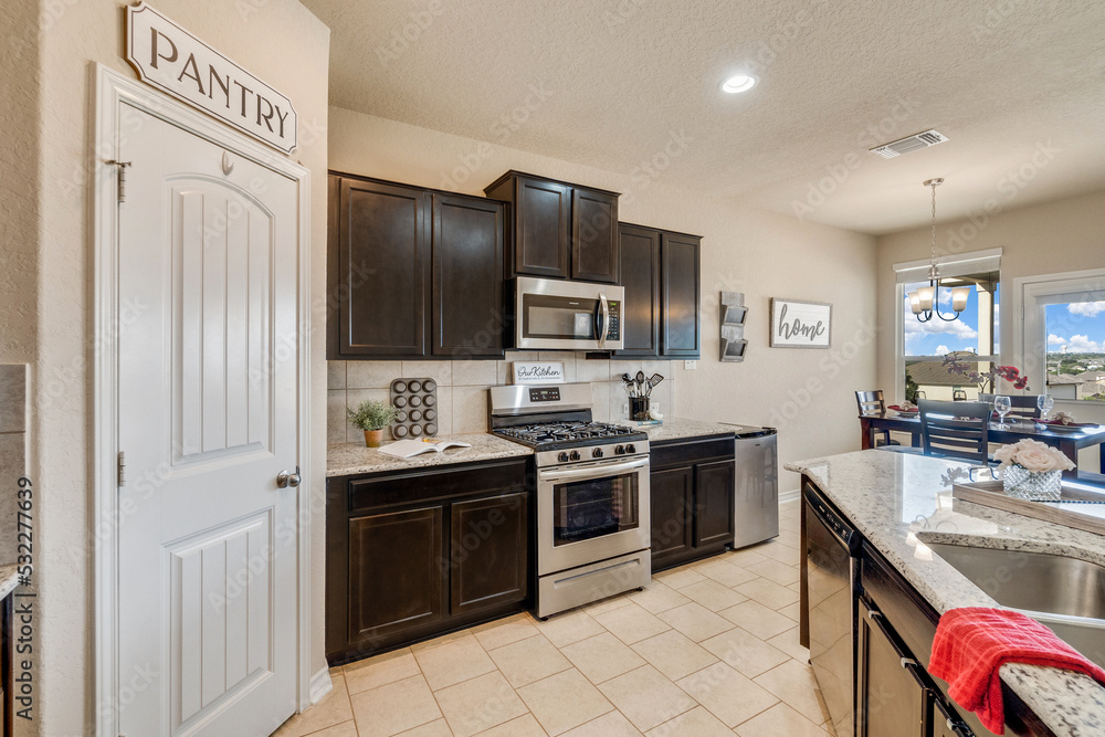white kitchen with neutral accents