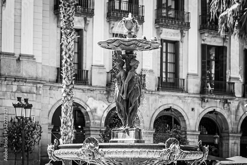 Fountain in Plaça Reial Barcelona