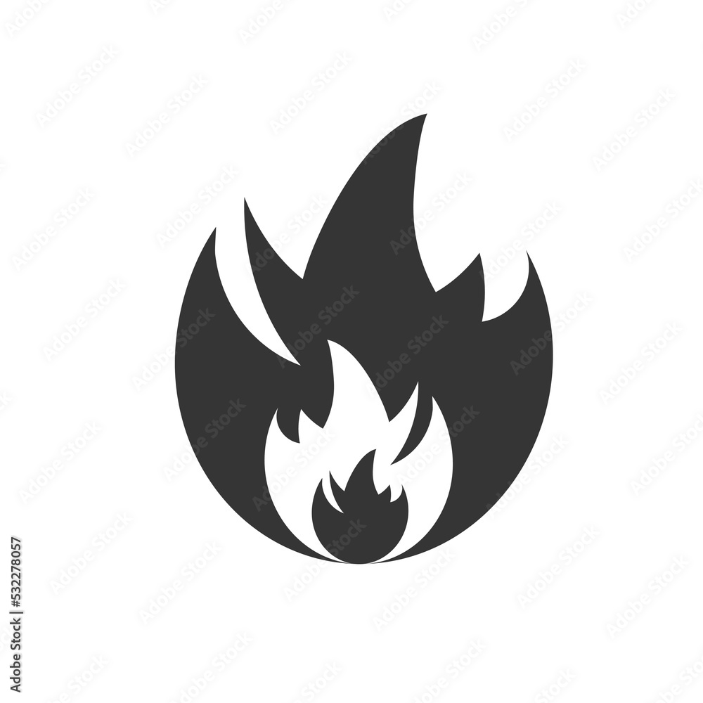 Fire sign. Fire flame icon isolated on white background Fire sign. Fire flame icon isolated on white background