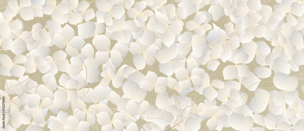 Abstract art background with a pattern of white flowers in line style. Botanical banner for decoration design, wallpaper, print, textile, packaging, interior. Abstract art background with a pattern of white flowers in line style. Botanical banner for decoration design, wallpaper, print, textile, packaging, interior.