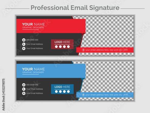 Email signature or email footer and personal social media cover design