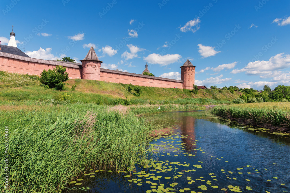 Spaso-Evfimiev Monastery on the bank of the Kamenka River, Suzdal.