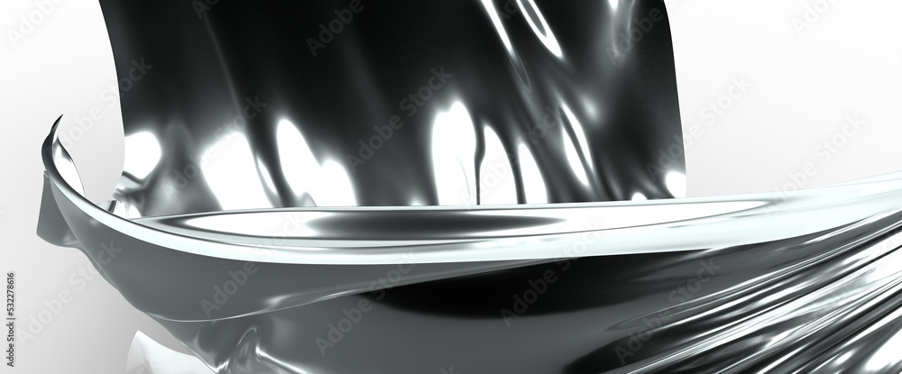 Naklejka premium Abstract of white lines background, Minimal dynamic shape, 3d renderin