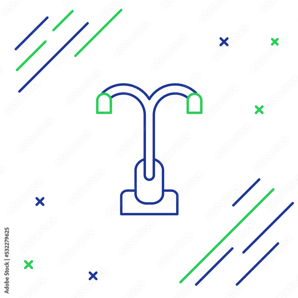 Line Street light system icon isolated on white background. Colorful outline concept. Vector Line Street light system icon isolated on white background. Colorful outline concept. Vector