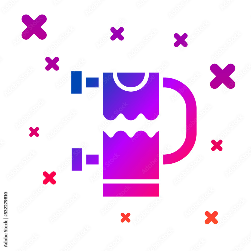Color Heated towel rail icon isolated on white background. Gradient random dynamic shapes. Vector Color Heated towel rail icon isolated on white background. Gradient random dynamic shapes. Vector