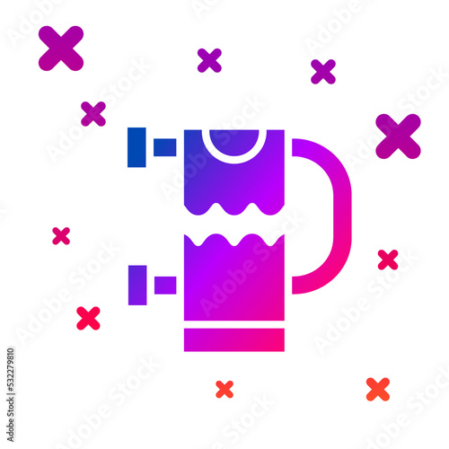Color Heated towel rail icon isolated on white background. Gradient random dynamic shapes. Vector