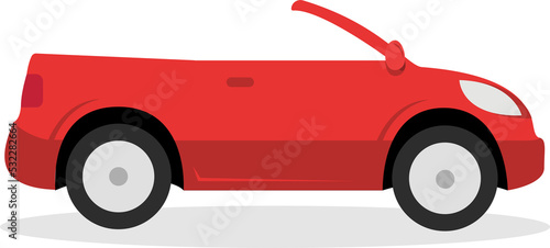 Red cabriolet illustration. Auto, lifestyle, travel. Transport concept. illustration can be used for topics like road, travelling, city