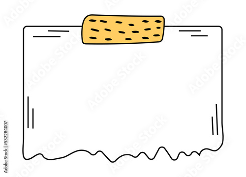 Paper empty sheet in doodle style. Sketch stikers vector illustration for notes. Doodle checklist
