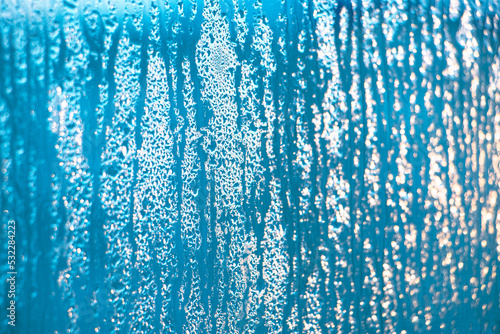 Texture of misted glass in winter.