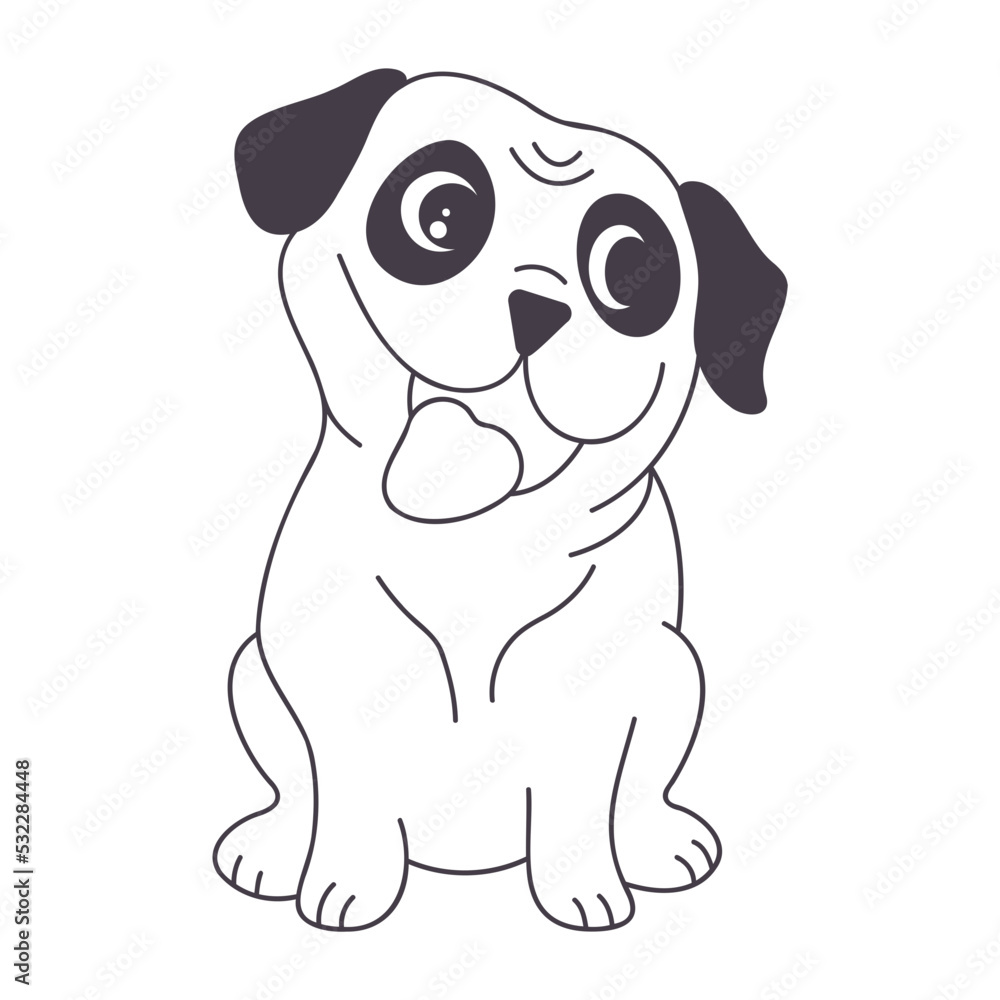 Fototapeta premium Dog waiting icon