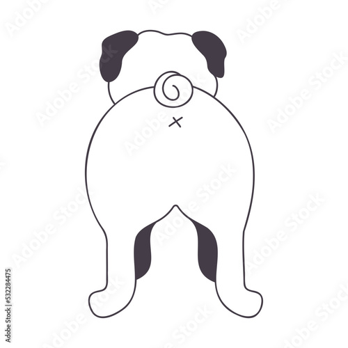 The dog turned his back icon