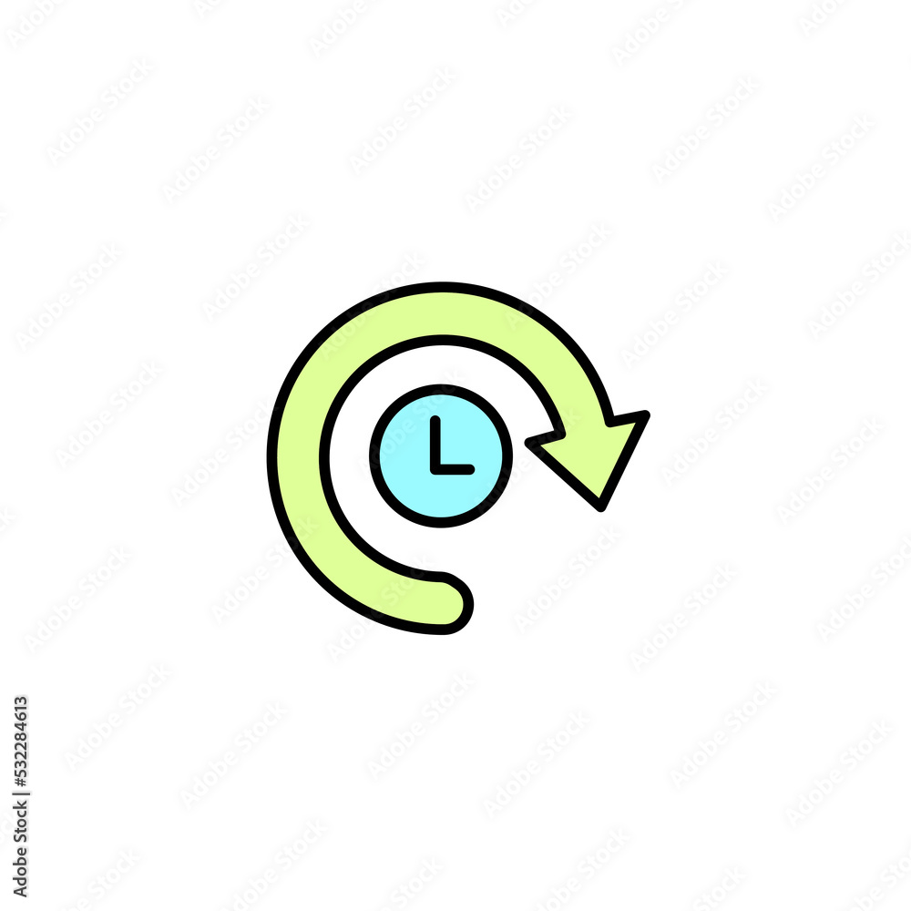 Clock arrows and movement concept line icon. Simple element illustration. Clock arrows and movement concept outline symbol design. Clock arrows and movement concept line icon. Simple element illustration. Clock arrows and movement concept outline symbol design.