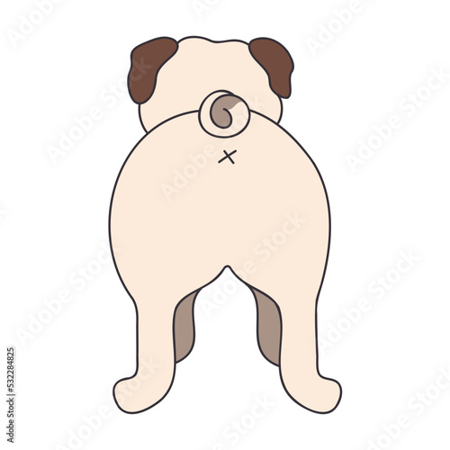 The dog turned his back icon