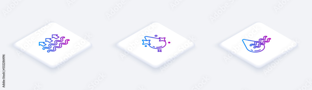 Set Isometric line Waves of water and evaporation, Water drop and Recycle clean aqua. White square button. Vector Set Isometric line Waves of water and evaporation, Water drop and Recycle clean aqua. White square button. Vector