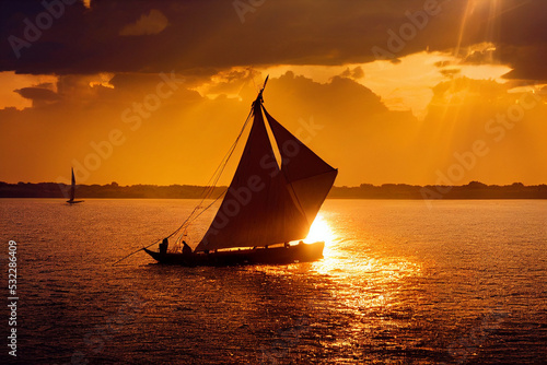 tipical egiptian sail boat 