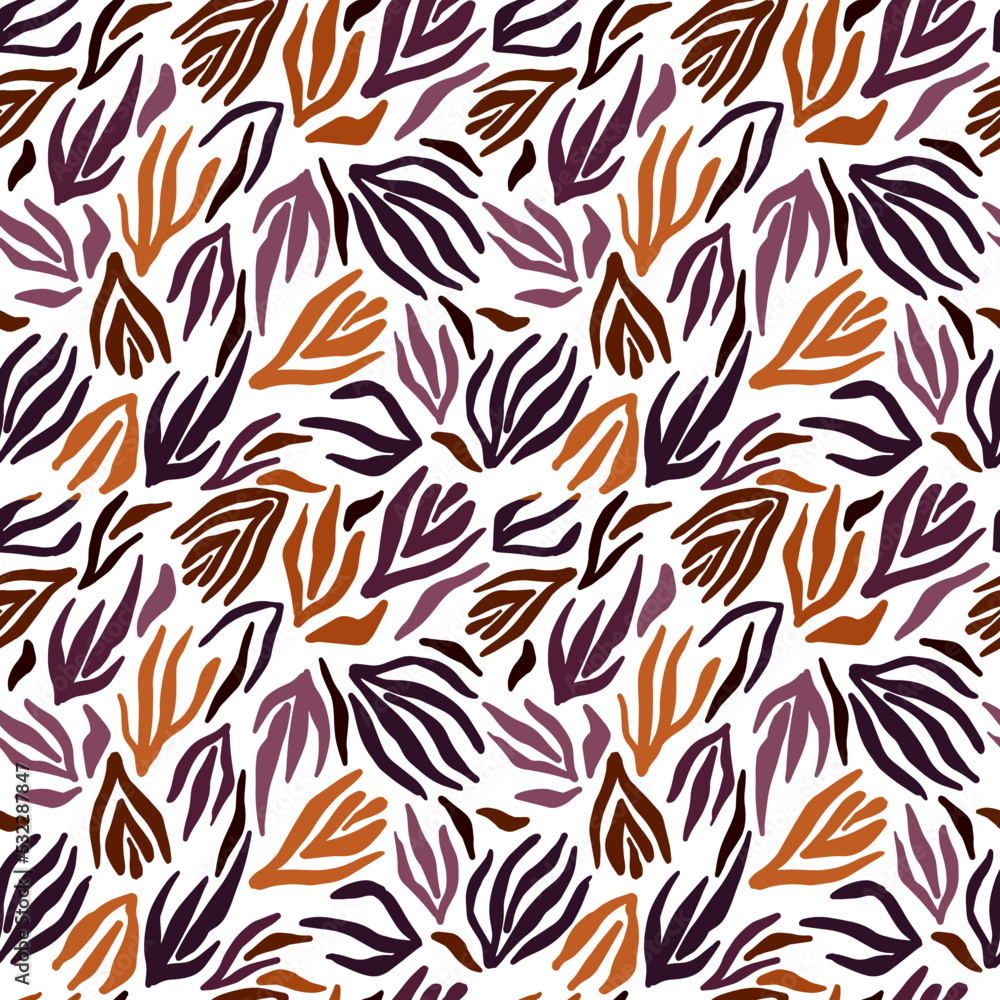 Abstract seamless vector pattern. Fabric print. Abstract plants in delicate colors. Autumn color combination. Fabric print. Abstract background. Abstract seamless vector pattern. Fabric print. Abstract plants in delicate colors. Autumn color combination. Fabric print. Abstract background.