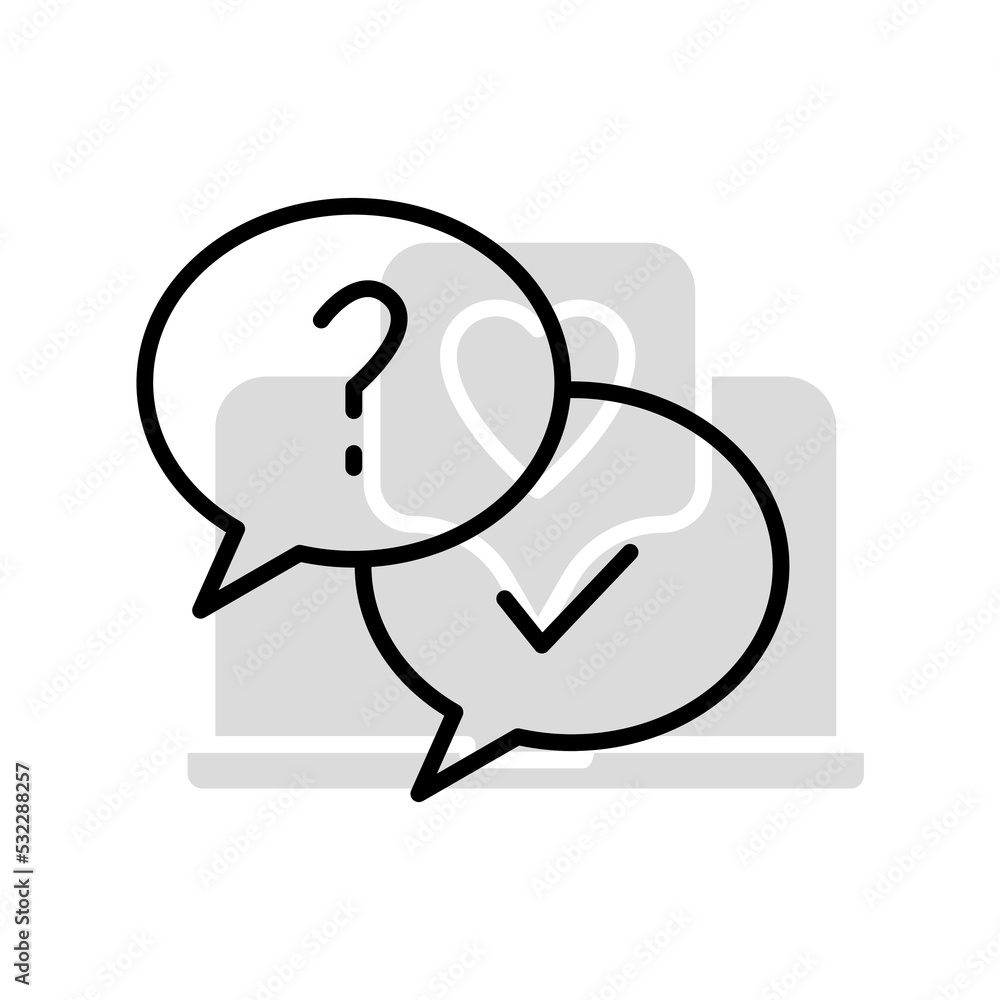 bubble chat question concept line icon. Simple element illustration. bubble chat question concept outline symbol design. bubble chat question concept line icon. Simple element illustration. bubble chat question concept outline symbol design.