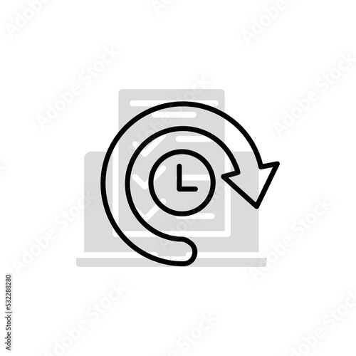 Clock arrows and movement concept line icon. Simple element illustration. Clock arrows and movement concept outline symbol design.