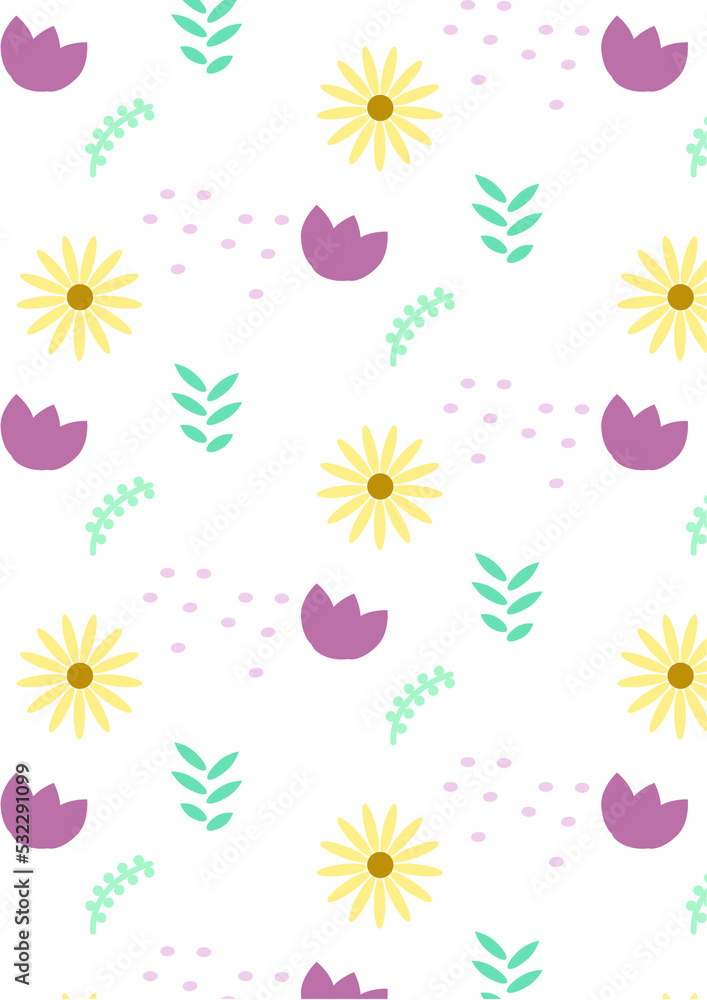 Portada A4 de flores muy coquetas. Patron floral. Portada A4 de flores muy coquetas. Patron floral.