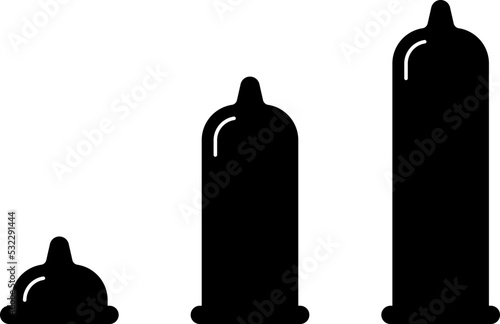 Condom vector outline icon. latex condom flat vector symbol.