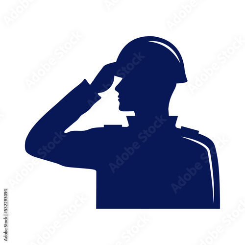 soldier saludating with helmet