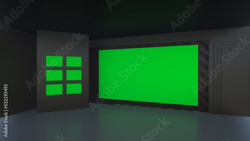 Virtual Studio Background Illustration set