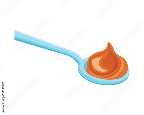 sweet caramel in spoon