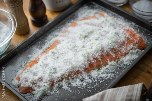 Foto salmon gravlax, scandinavian cured food
