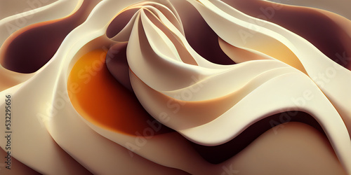 Abstract background with creamy waves.  Created with generative ai technology photo