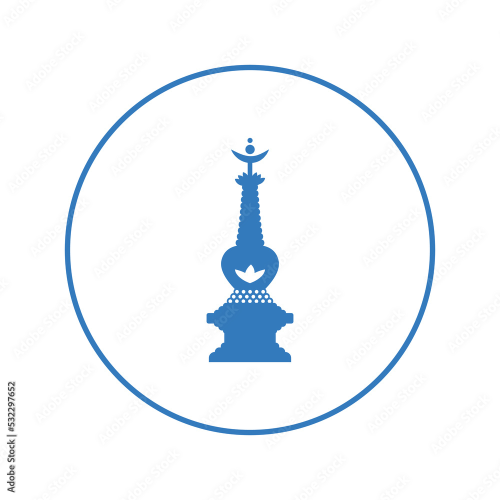 Buddha religion stupa temple icon | Circle version icon | Buddha religion stupa temple icon | Circle version icon |