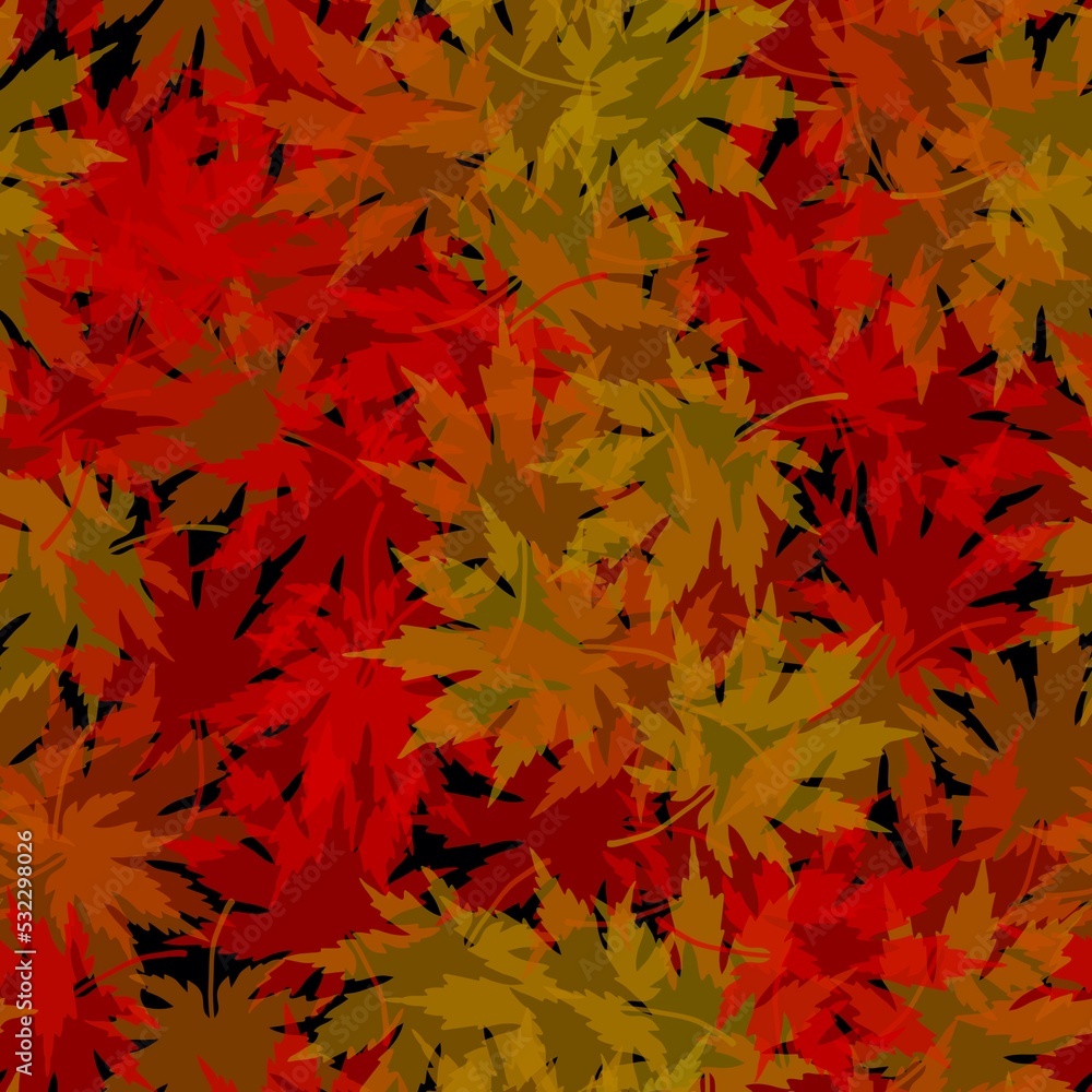 Japanese maples seamless autumn leaves pattern for wrapping paper and clothes print and kids accessories