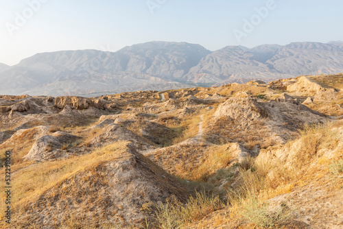 Panjakent, Sughd Province, Tajikistan. Ruins on the ancient city of Panjakent. photo