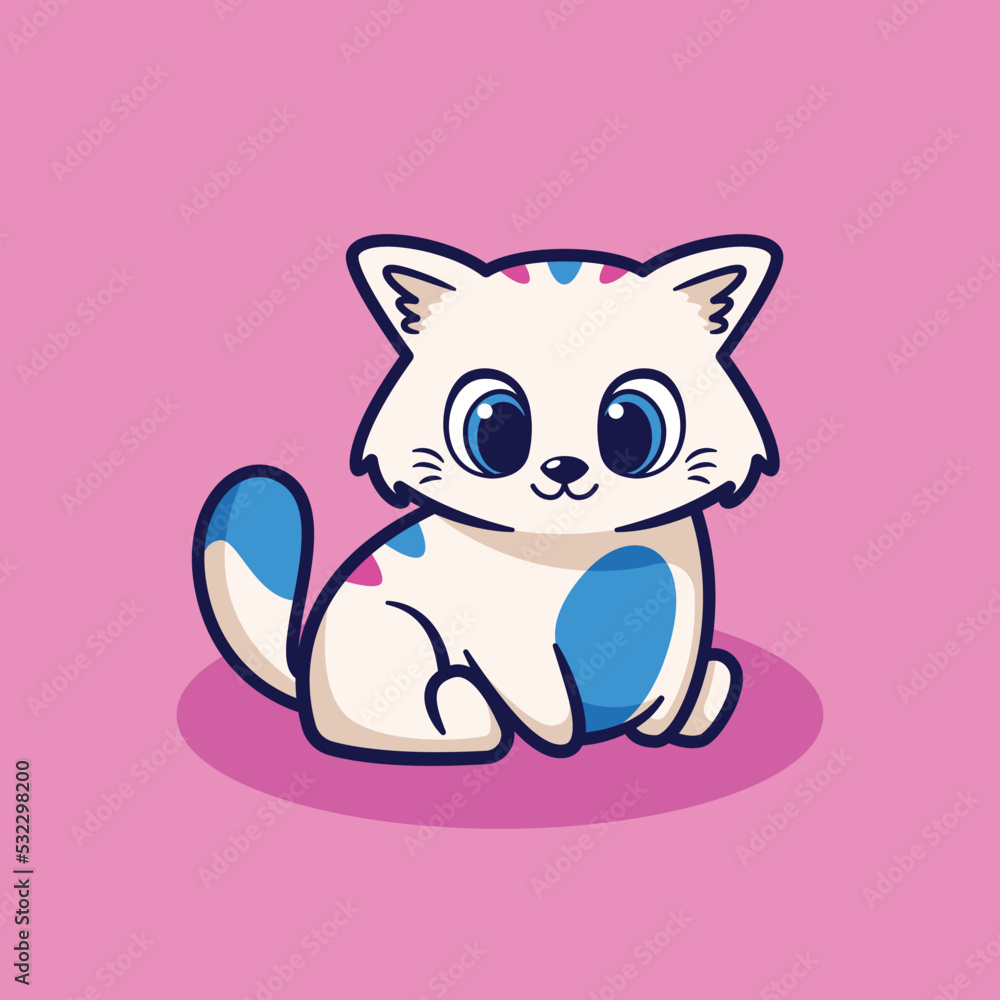 cute cat sitting cartoon flat illustration cute cat sitting cartoon flat illustration