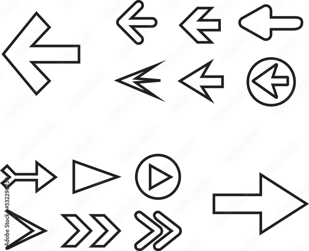 arrow-icon-set-isolated-on-white-background-trendy-collection-of