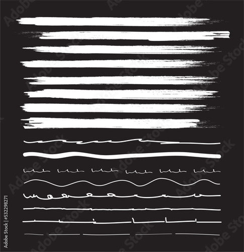 Wallpaper Mural White brush stroke set isolated on background. Collection of trendy brush stroke vector for white ink paint, grunge backdrop, dirt banner, watercolor design and dirty texture. Brush stroke vector Torontodigital.ca