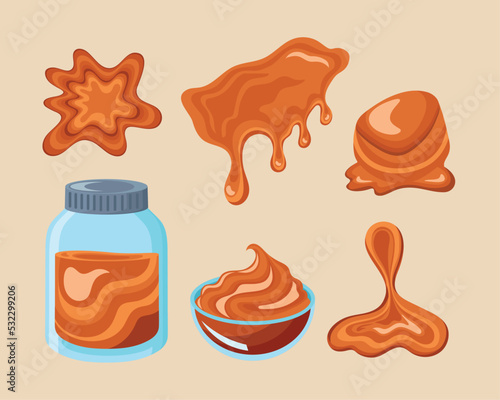 six sweet caramels icons