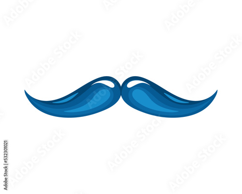 blue mustache facial accessory