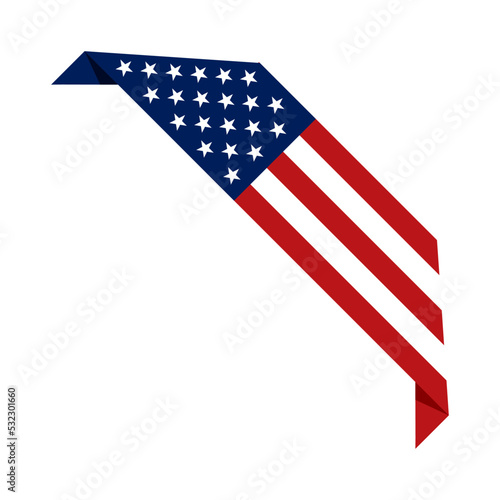 Corner ribbon USA flag