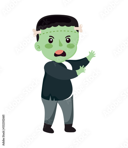 boy with frankenstein costume