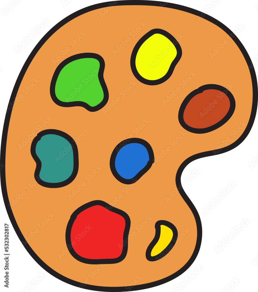 hand drawn school material illustration