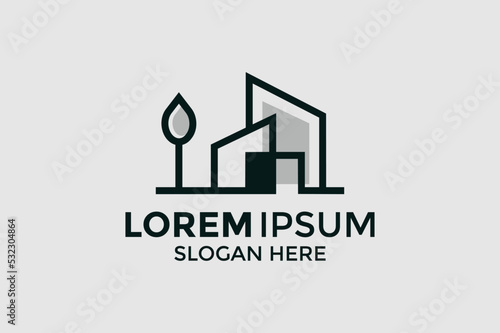 minimalist logo design architect for company and agency