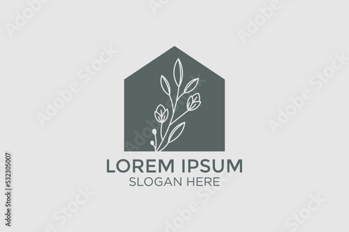minimalist style home decor logo design