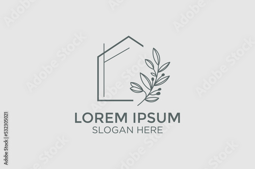 minimalist style home decor logo design