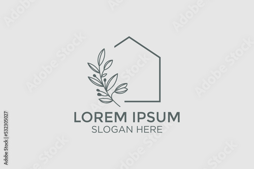 minimalist style home decor logo design