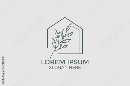minimalist style home decor logo design