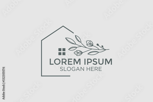 minimalist style home decor logo design
