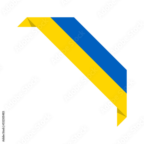Corner ribbon Ukrainian flag